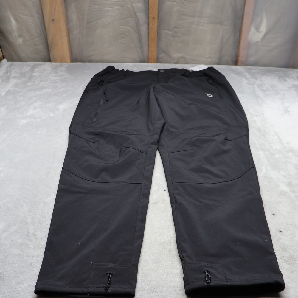 Baleaf Pants Mens XL Black Softshell Elastic Water Resistant Wind Hike 34x33 NWD